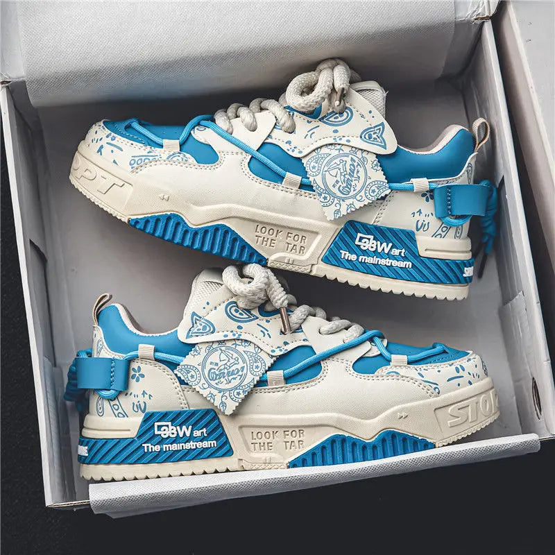 Blue Color Men's Breathable Casual Sneakers For Walking And Running