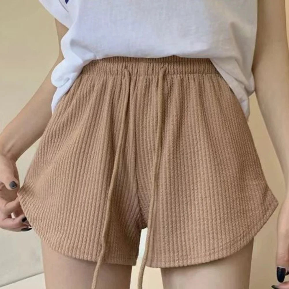 Women’s High Waist Casual Shorts With Pockets And Lace-Up