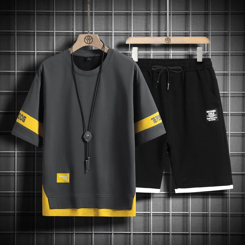 Men’s Summer Tracksuit Set T-Shirt And Shorts