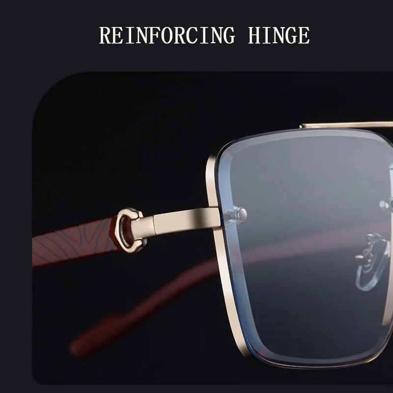 Men’s Wooden Square Sunglasses With UV400 Protection
