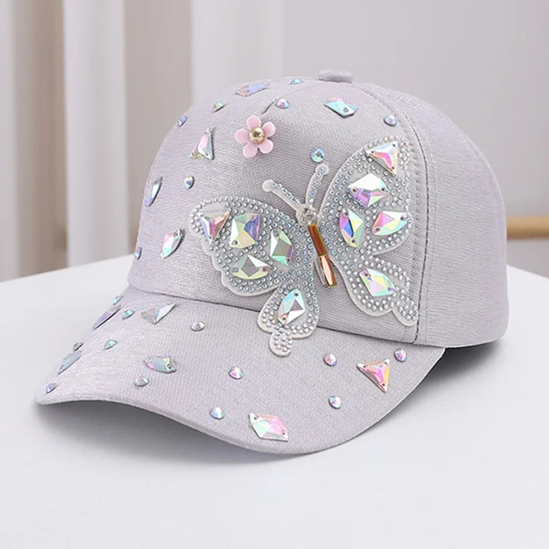 Women’s Butterfly Baseball Cap With Lace Sun Protection