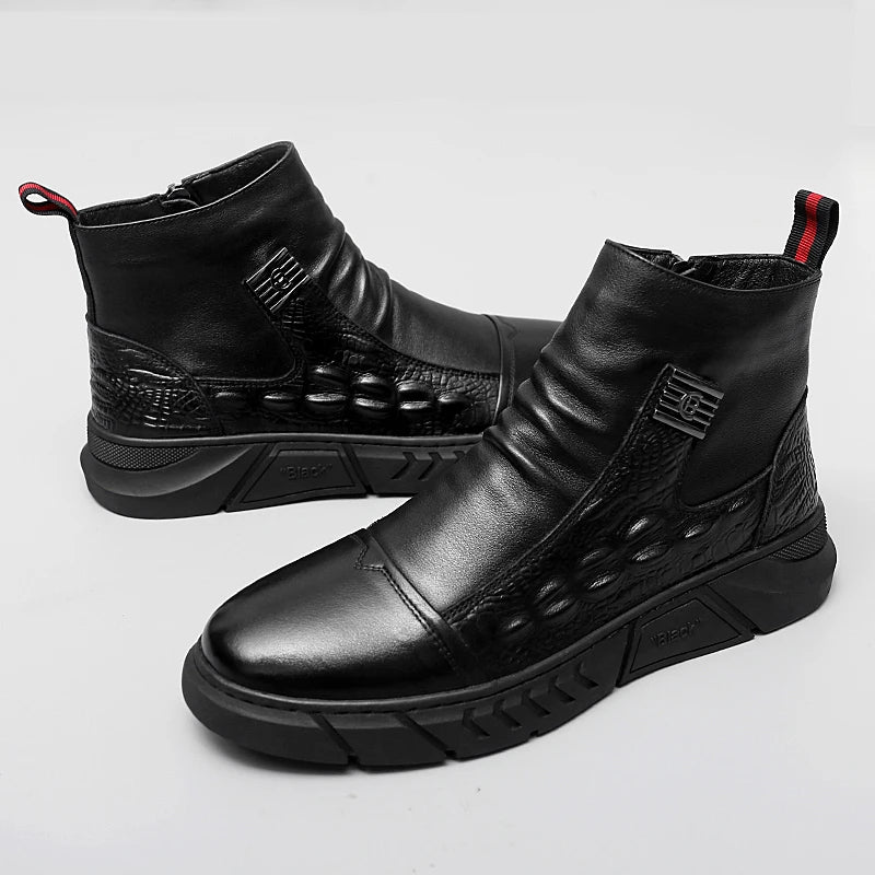 Men’s Mid-Calf Chelsea Boots – Warm Lined Street Style