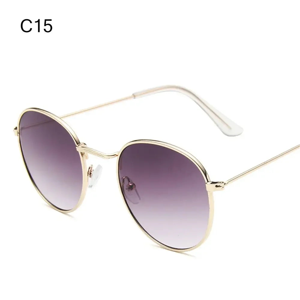 C15 Color Vintage Round Metal Sunglasses With UV400 Protection