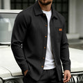 Men's Waffle Knit Button Shirt Jacket With Pocket