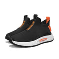 black Color Men's Breathable Sock Sneakers Casual Walking Shoes