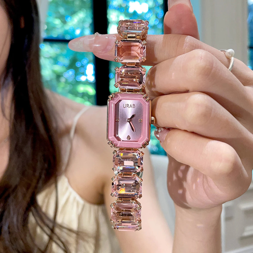 Women’s Square Luxury Quartz Watch With Steel Bracelet
