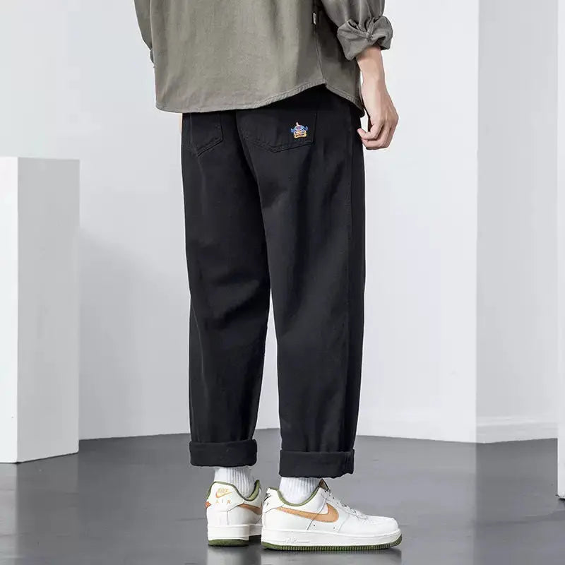 Men's Cotton Cargo Pants With Pockets And Drawstring