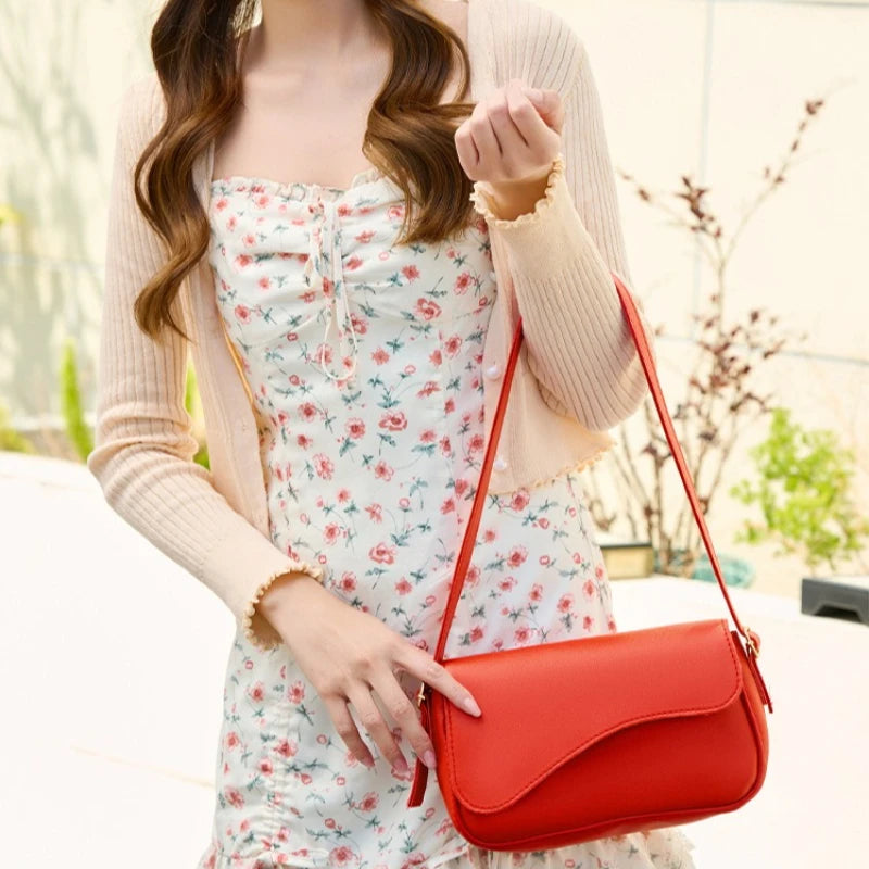 Retro PU Underarm Shoulder Bag for Women – Soft Satchel