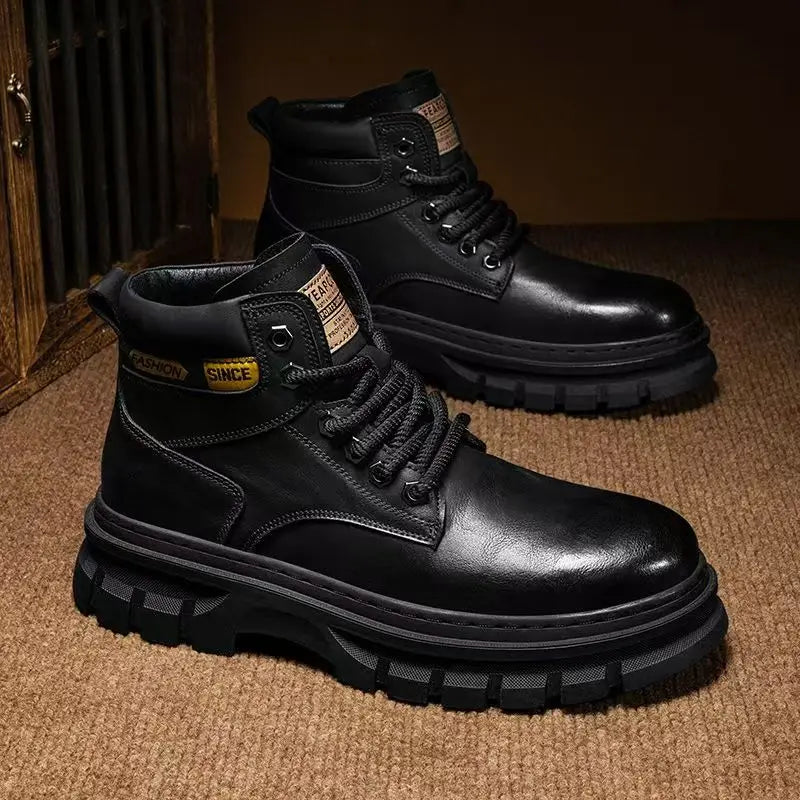 Men's Winter Ankle Snow Boots – Warm, Non-Slip Sole