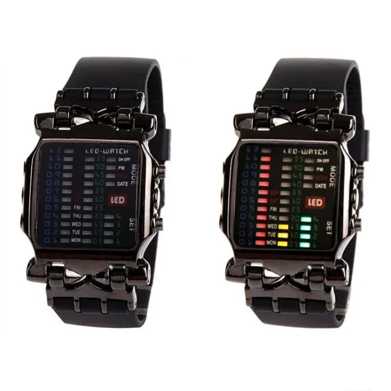 Men's LED Binary Crab Watch – Futuristic Gift Style
