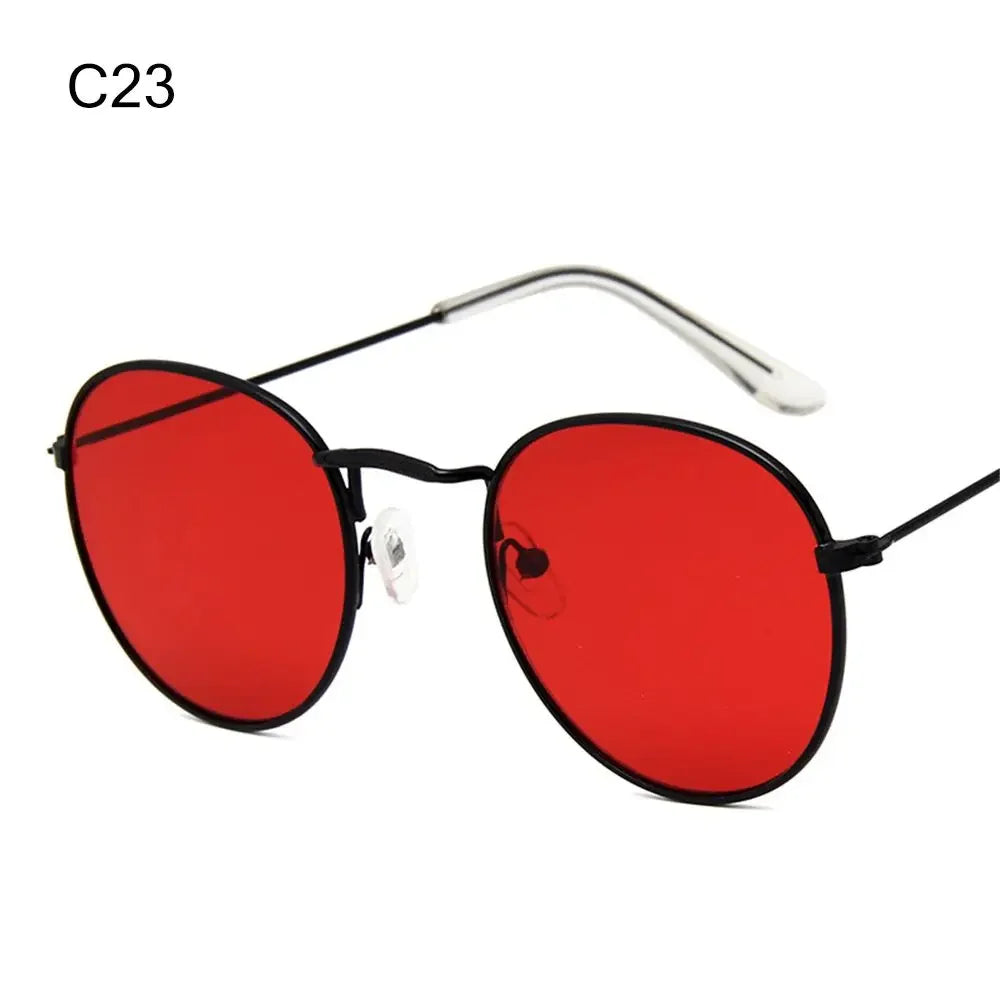 C23 Color Vintage Round Metal Sunglasses With UV400 Protection