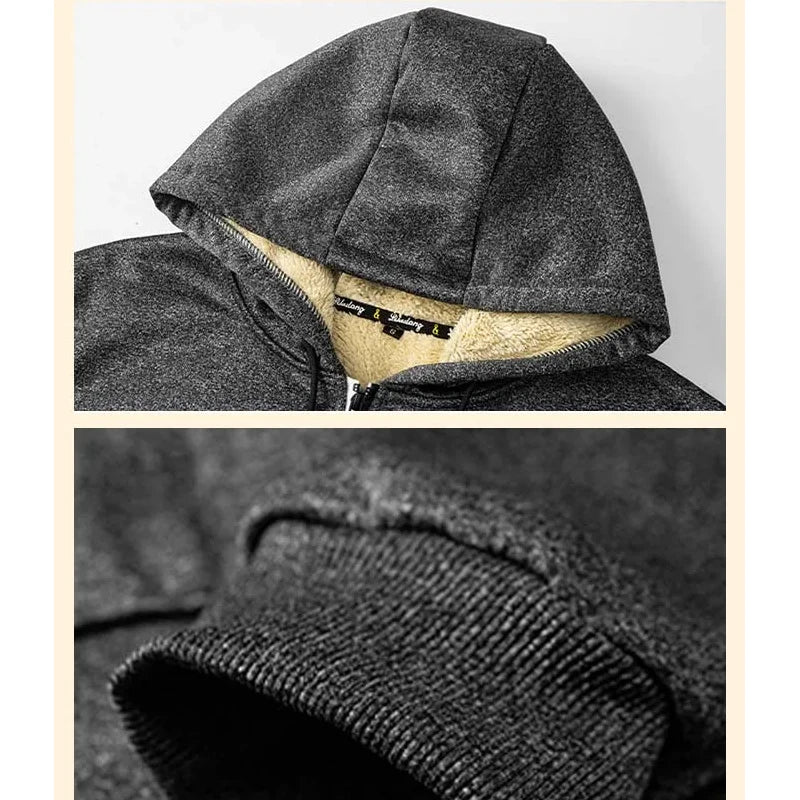 Men's Sherpa Fleece Zip Hoodie Jacket