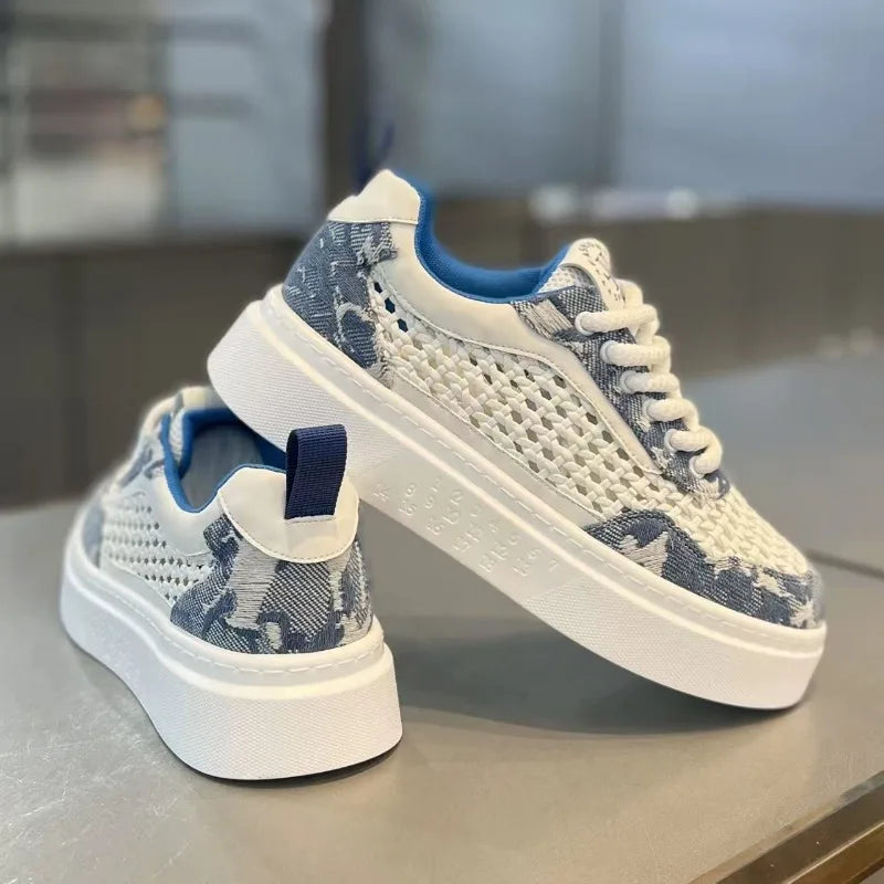 Men's Breathable Canvas Sneakers – Lightweight Platform Sole