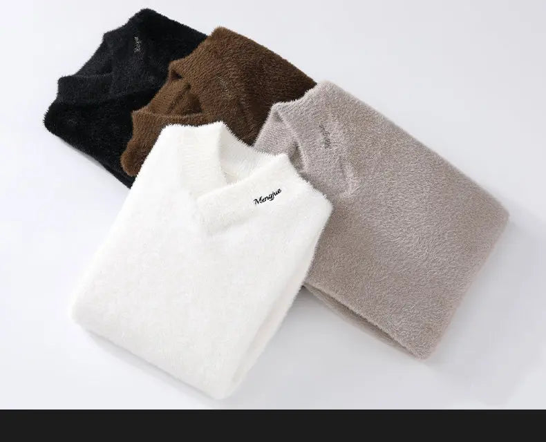 Men's Winter V-Neck Wool Blend Korean Pullover