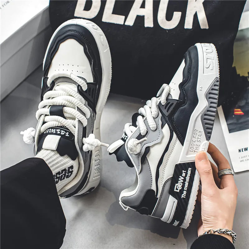 Yellow (no plush) Color Men's Winter Plush Skate Sneakers Non-Slip Casual Shoes