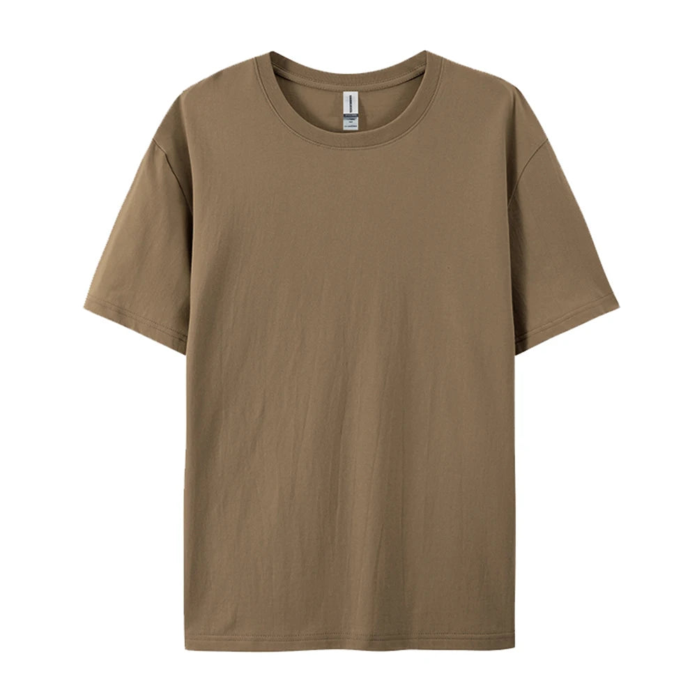 Brown Color 100% Cotton Solid T-Shirt – Breathable Casual Tee