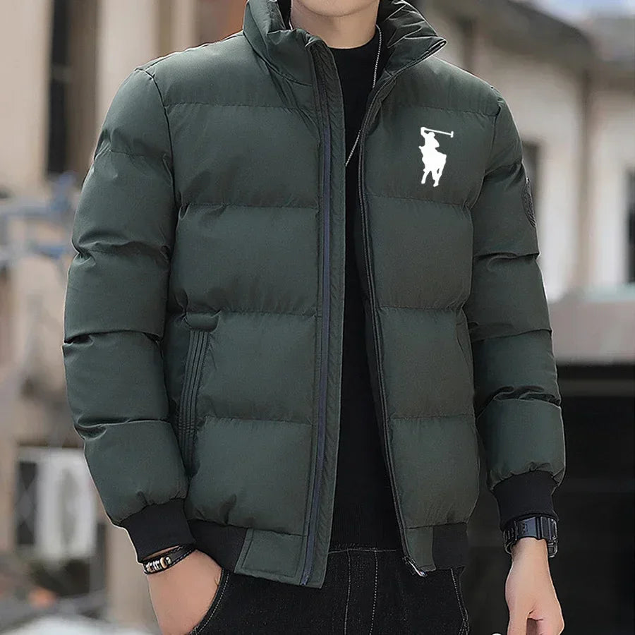 7 Color Men’s Casual Puffer Jacket With Stand Collar Zipper