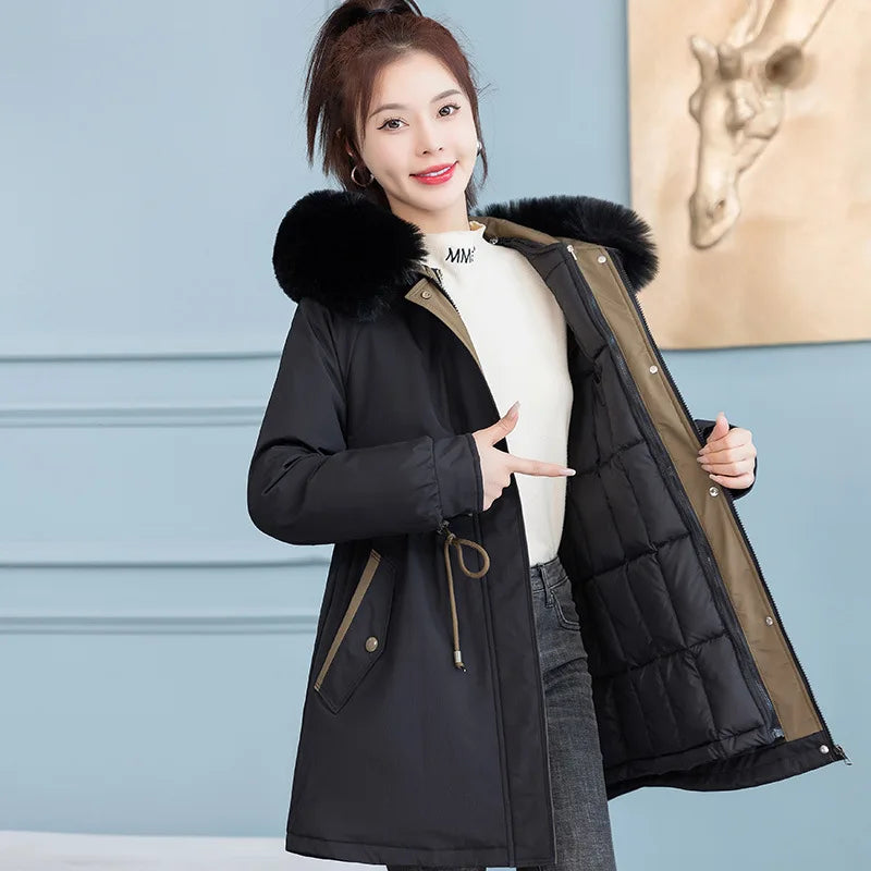 Women’s Long Winter Parka With Removable Liner Hood