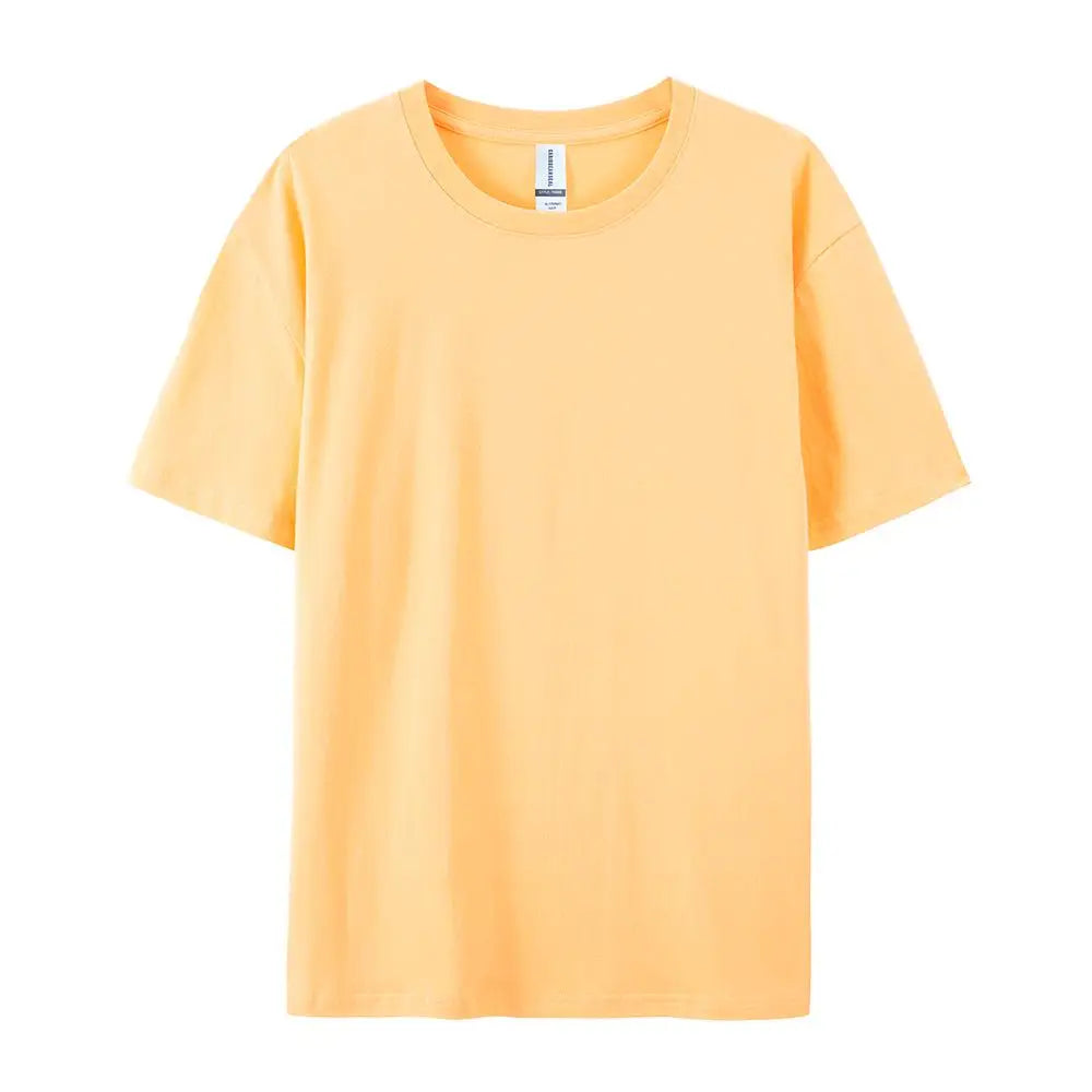 Sun Orange Color 100% Cotton Solid T-Shirt – Breathable Casual Tee