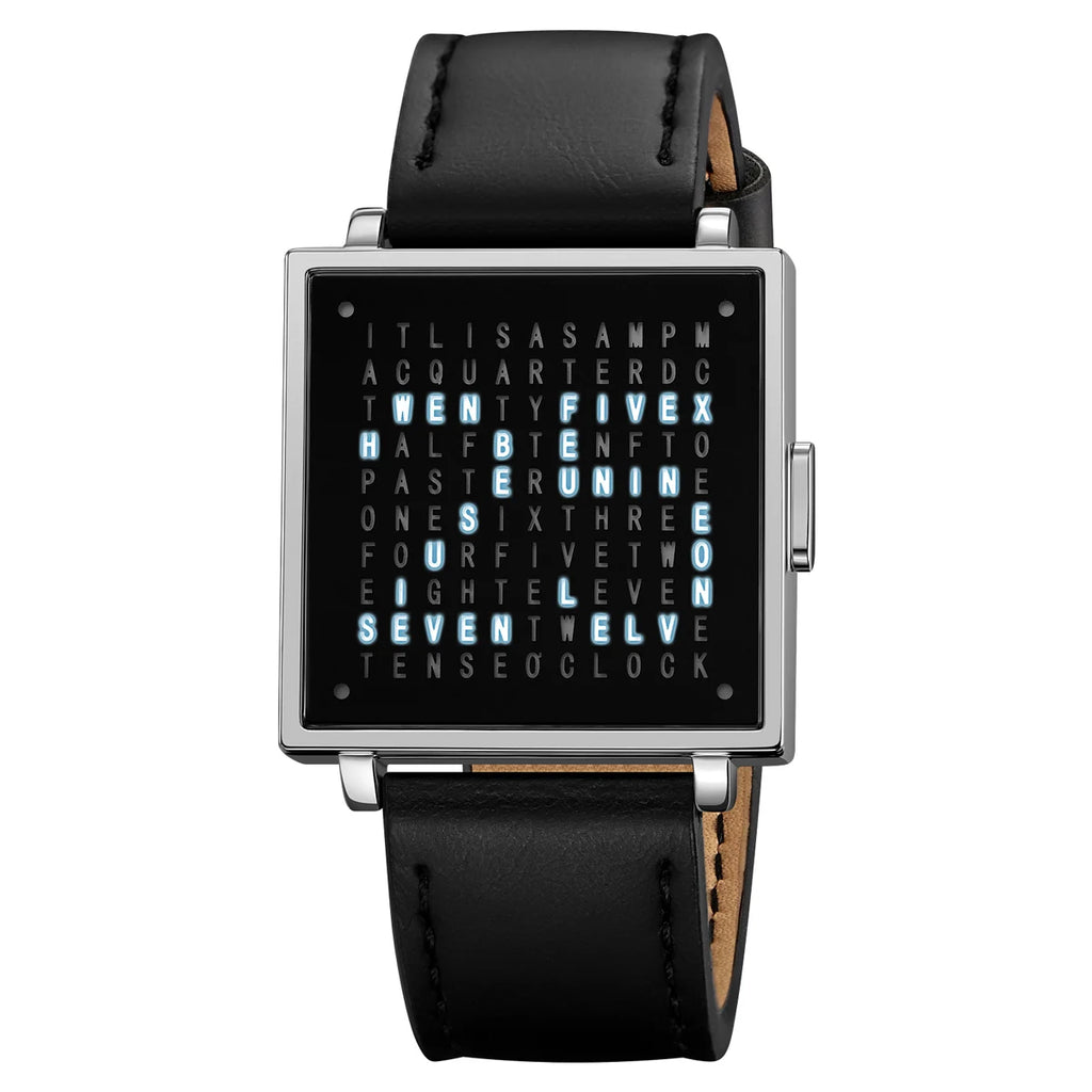 silver-leather Color Square Digital Sport Watch With LED Light & Calendar