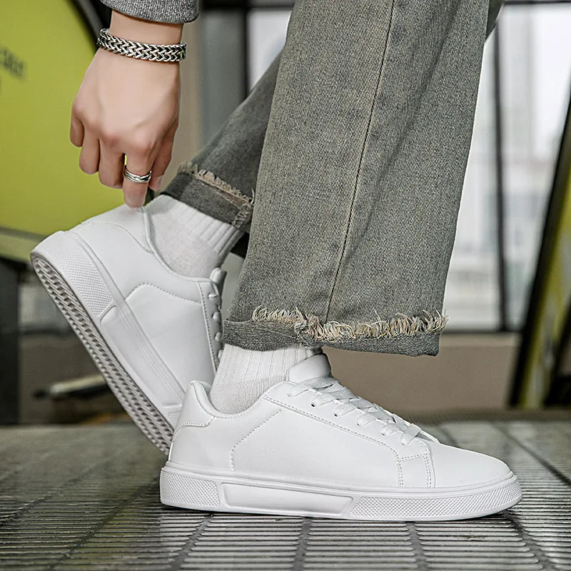Men’s PU Leather Casual Sneakers – Lightweight & Breathable