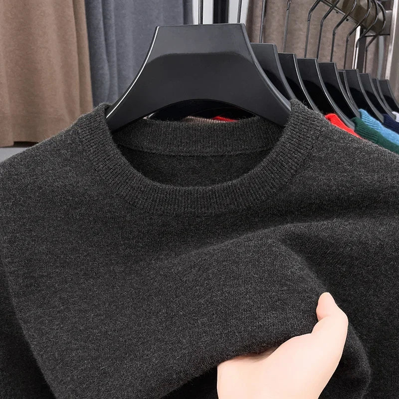 Men's Knit Pullover Sweater With Diamond Pattern