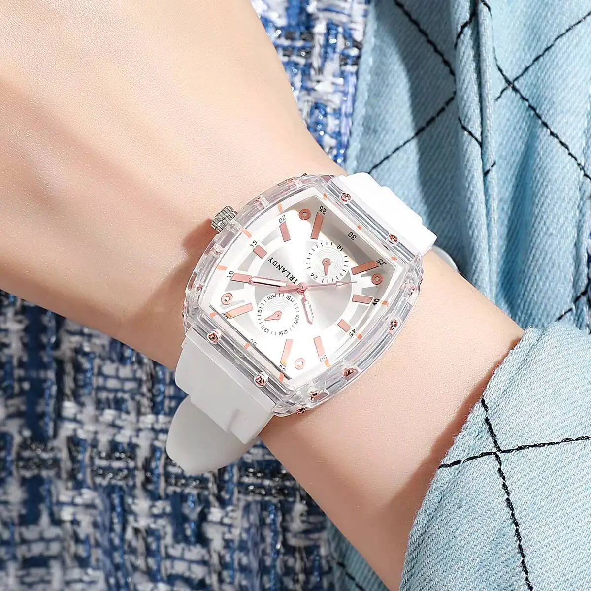 Women’s Silicone Quartz Watch With Casual Arabic Dial
