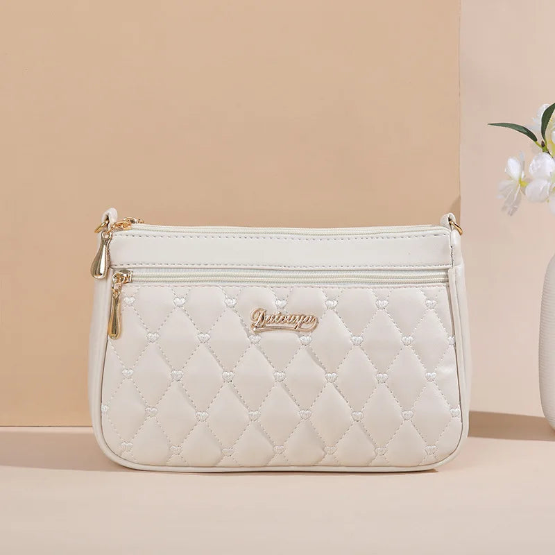 small white Color Women’s PU Leather Satchel Handbag With Fur Charm