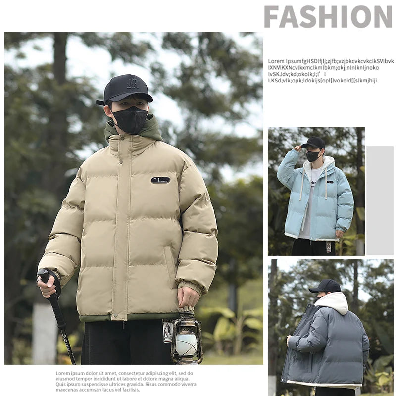 Men's Hooded Winter Jacket Cotton-Padded Casual Coat