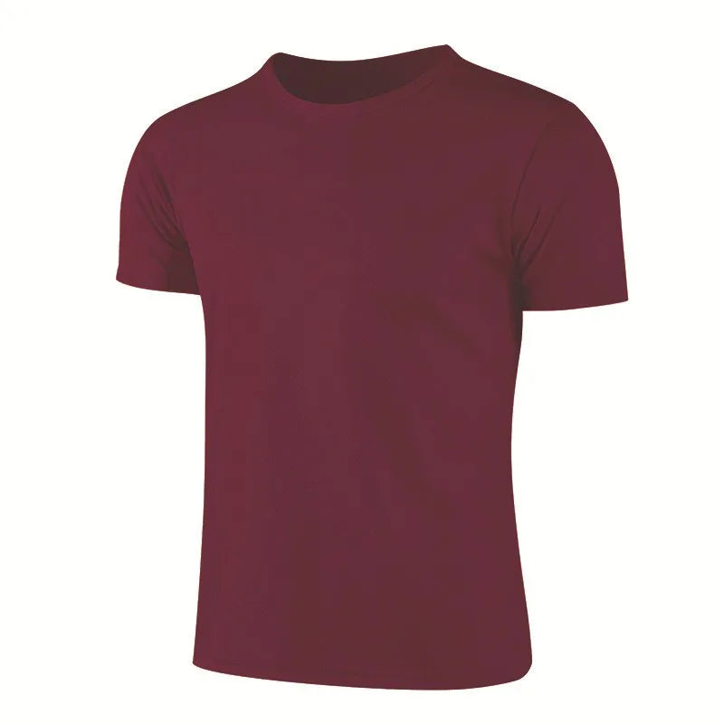 wine red Color Unisex Quick-Dry Work And Campaign T-Shirt
