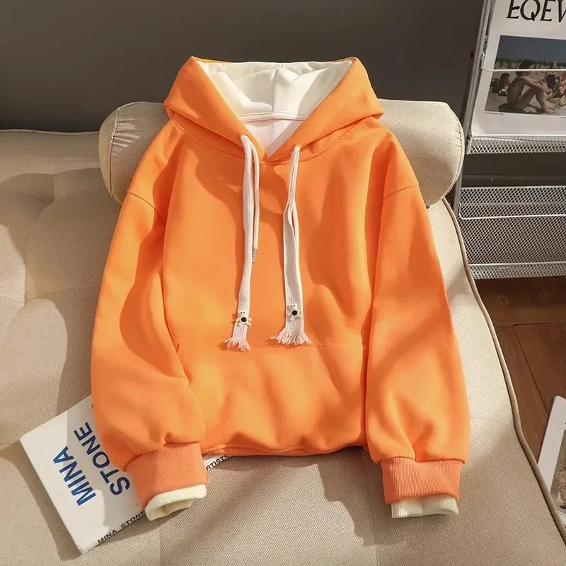 Women’s Layered Look Hooded Sweatshirt Casual Loose Fit
