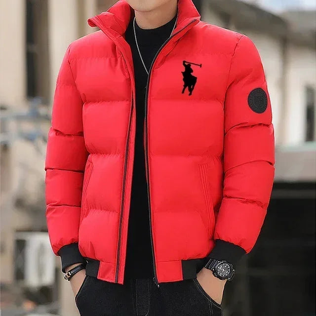 6 Color Men’s Casual Puffer Jacket With Stand Collar Zipper