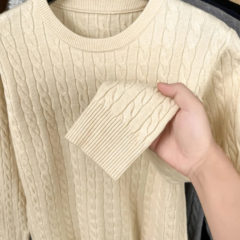 Men’s Casual Knit Sweater with Embroidered Animal Design