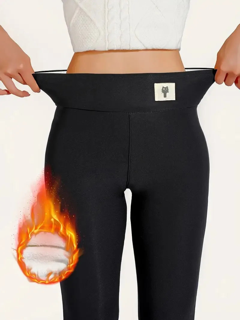 Women’s Lamb Cashmere Fleece Leggings High Waist Slim Fit