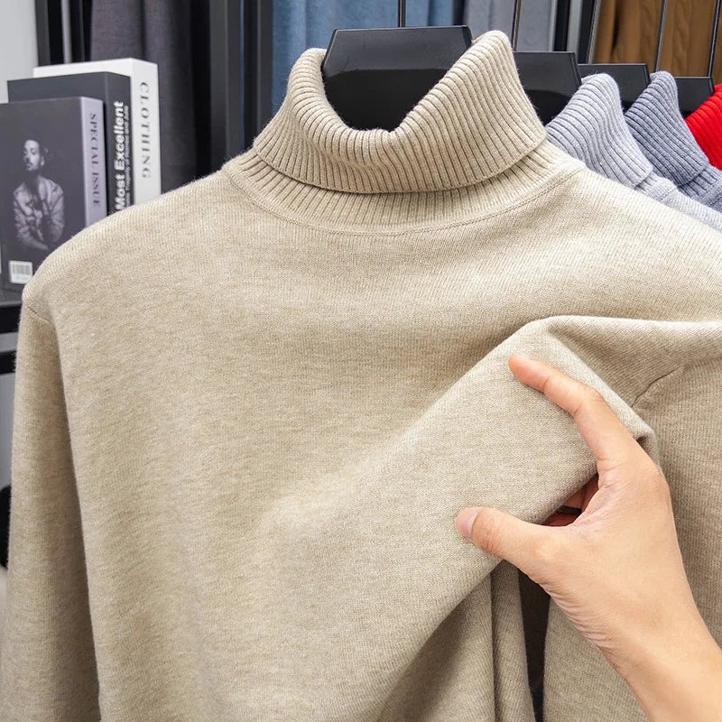 Men’s Knitted Turtleneck Sweater Slim Fit Pullover