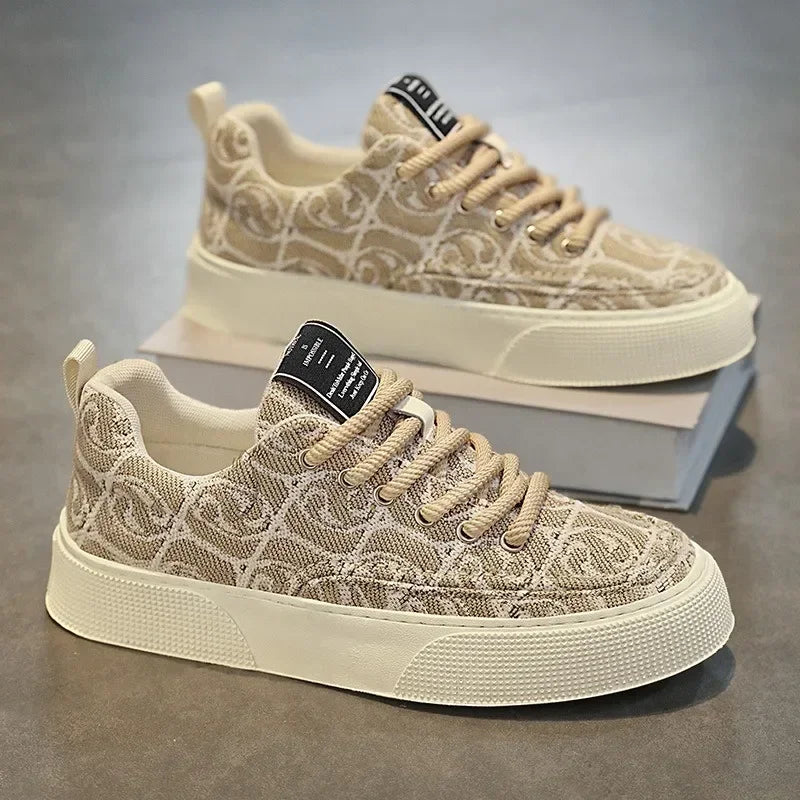 Men's Canvas Platform Sneakers – Casual Non-Slip Shoes