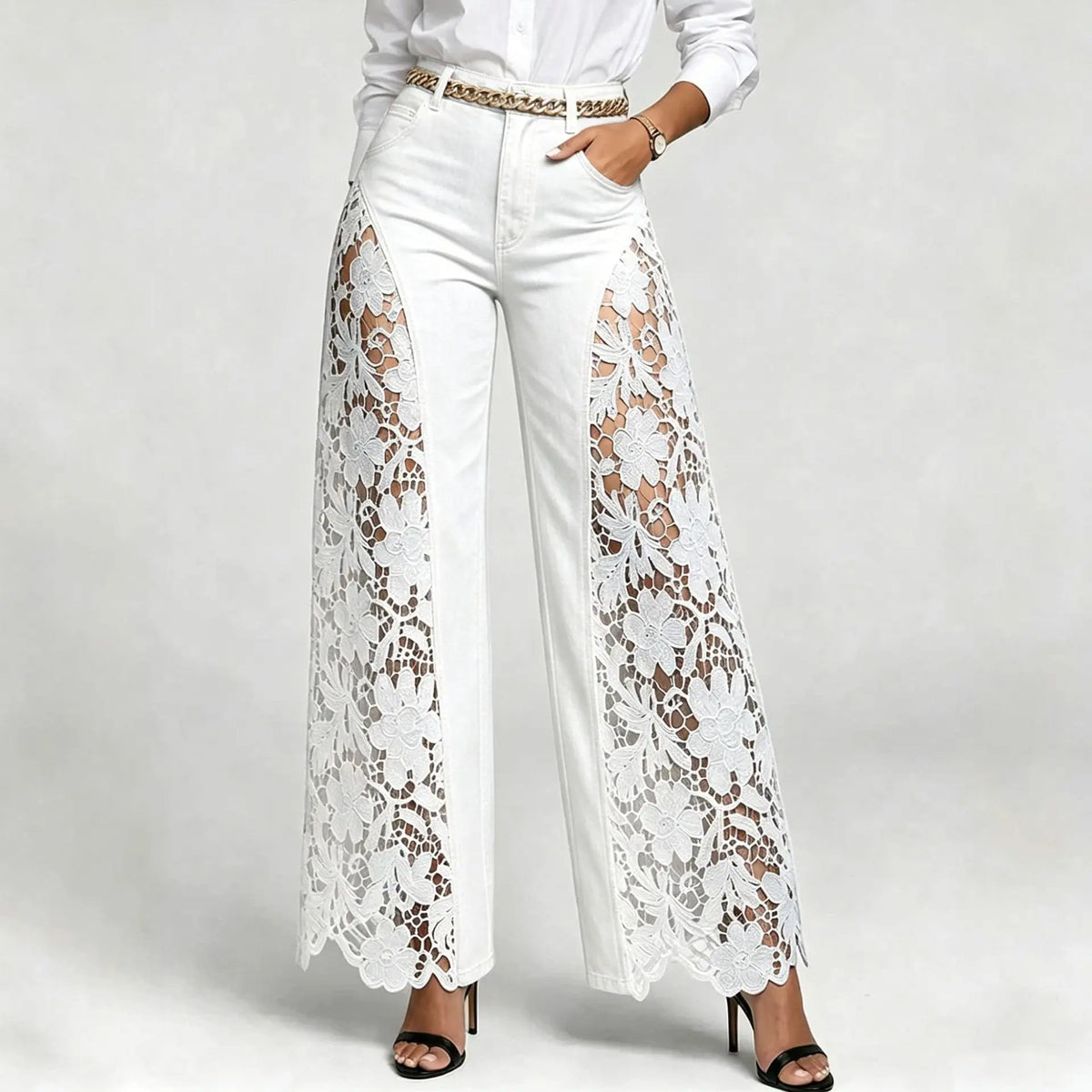 High Waist Wide Leg Jeans For Women – Ankle Length