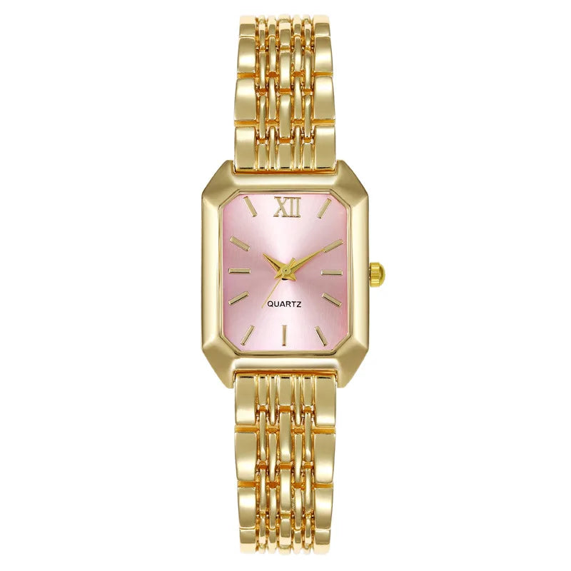 C Color Women’s Gold Square Quartz Watch – Minimalist Bracelet