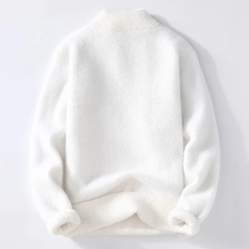Men's Winter V-Neck Wool Blend Korean Pullover