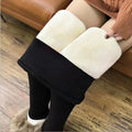 No pattern black Color Women’s Lamb Cashmere Fleece Leggings High Waist Slim Fit