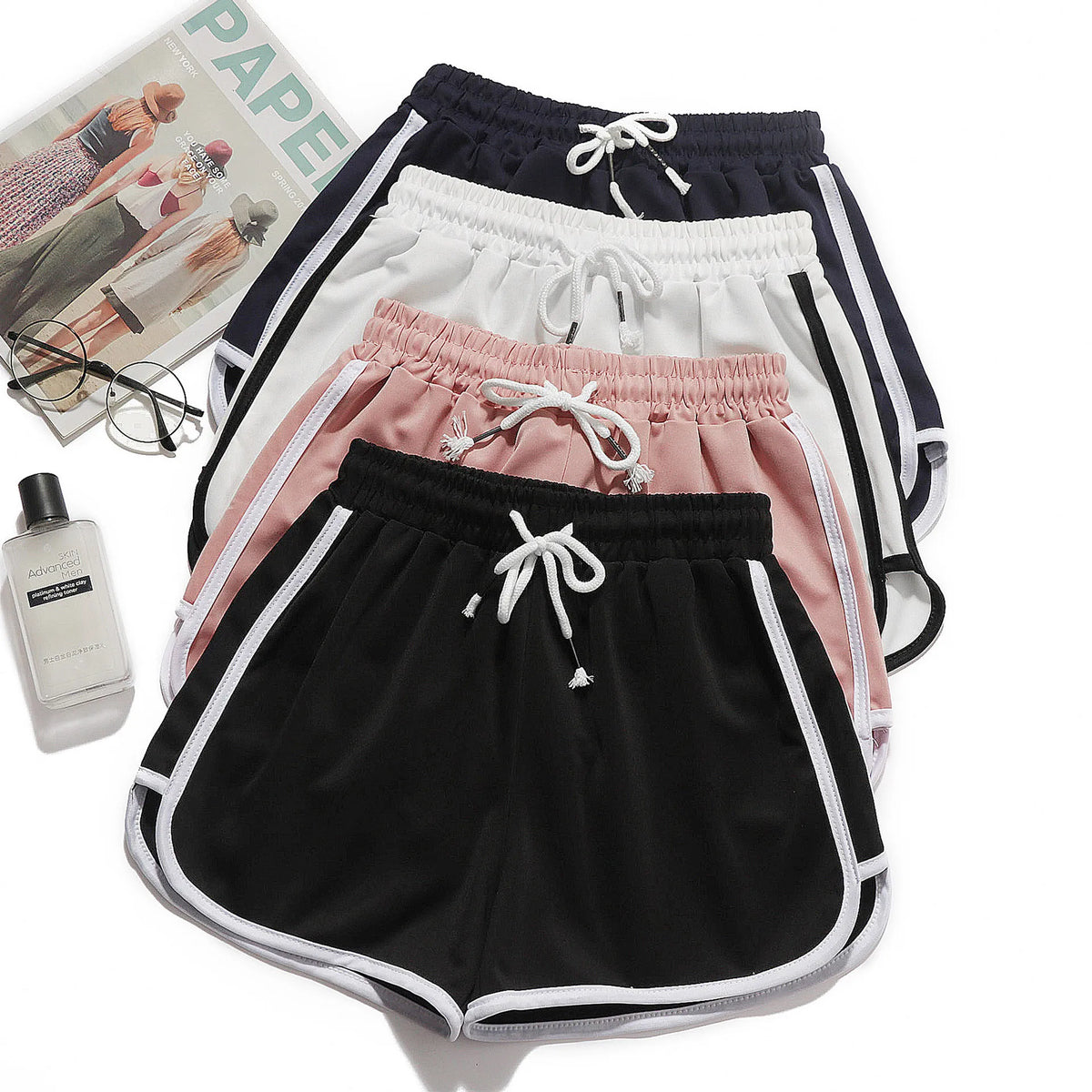 Women’s Loose Yoga Shorts Mid-Waist Wide Leg Design