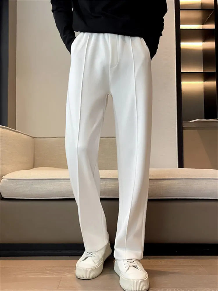 Men's Straight Leg Casual Pants Lightweight Mid-Rise