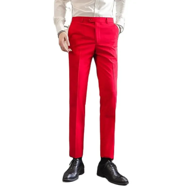 Men’s Formal Office Trousers Casual Stretch Suit Pants