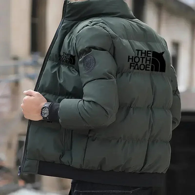 Men's Thick Winter Jacket With Zipper Closure