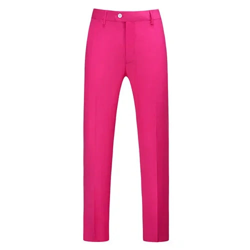 Peach Red Color Men’s Formal Office Trousers Casual Stretch Suit Pants
