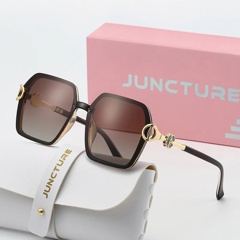 FQP2410-C2-JCCASE Lenses Color Women’s Polarized Square Sunglasses UV400 Gradient Lenses