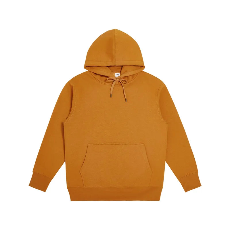 orange Color Men's Fleece Hoodie Sweatshirt And Jogger Tracksuit Set