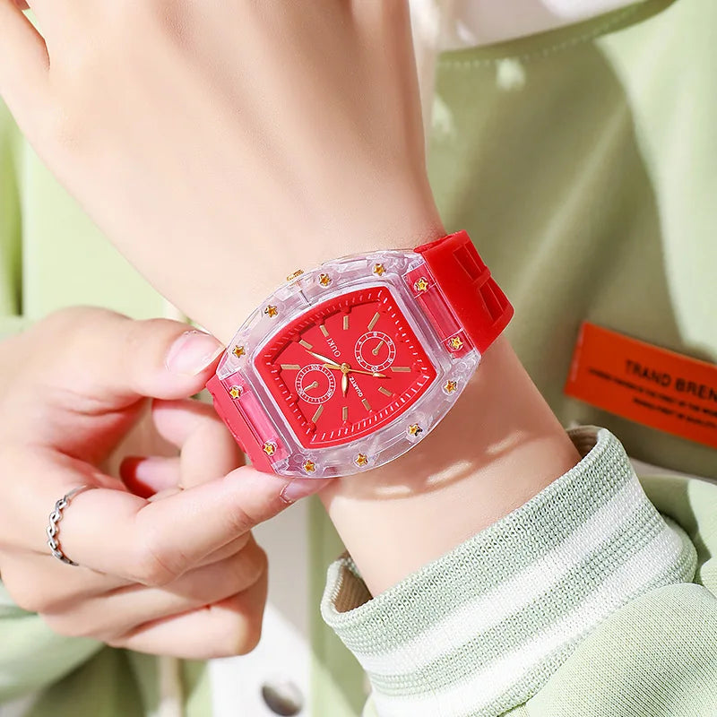 Unisex Tonneau Sport Quartz Watch With Alloy Band