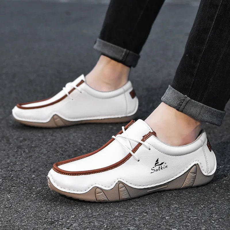 Men’s PU Leather Casual Loafers – Slip-On Driving Shoes