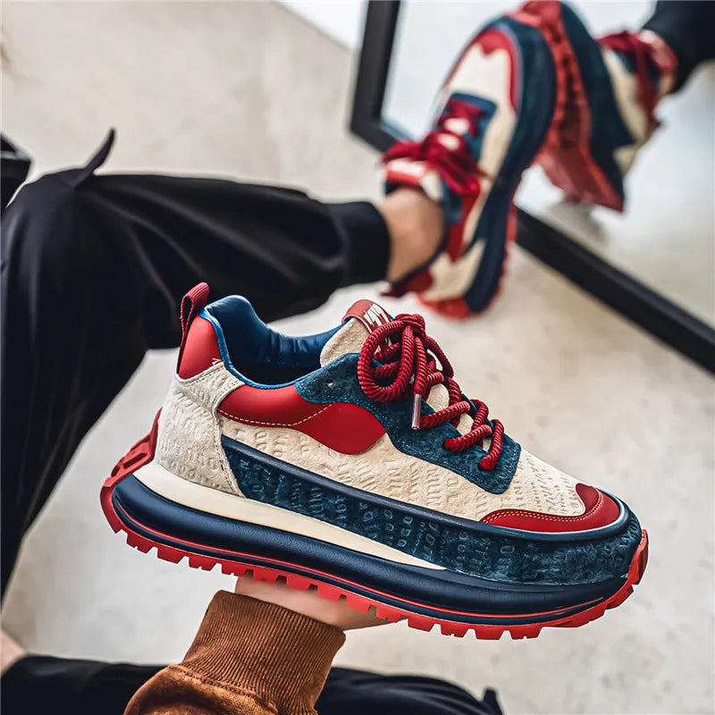 Men’s Chunky Sneakers Thick Sole Casual Walking Shoes
